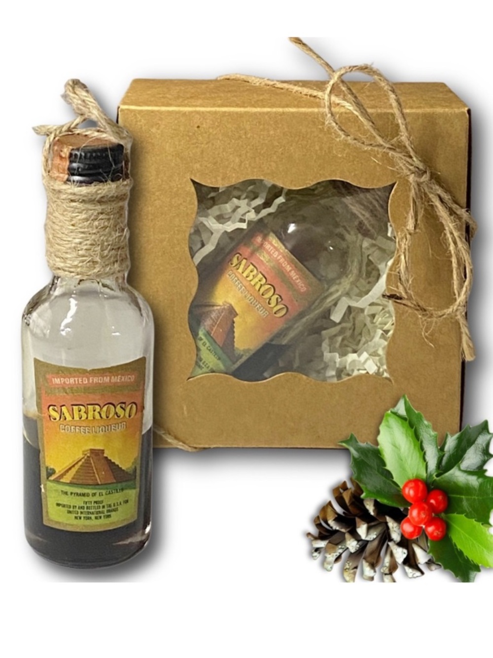 Sabroso Coffee-flavored Liqueur Artisan Vintage Glass Unique Bottle Ornament